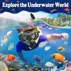 U PHITNIS Kids Snorkel Set for Age 4-14 - Dry Top Snorkeling Gear for Kids Junior & Youth - Childs Diving Mask with Big Eyes for Boys Girls - Anti-Fog Snorkeling Mask and Snorkel Set