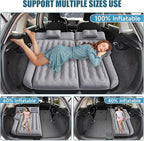 Inflatable SUV Air Mattress: Double-Sided Flocking Car Mattresses for Back SUV, Travel Camping Sleeping Bed with Air Pump 2 Pillows