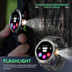 Military Smart Watches for Men Built-in GPS 3ATM Waterproof with Call/LED Flashlight, 1.45" Rugged Tactical Smartwatch with Compass, Fitness Tracker with HR/SPO2/Sleep Monitor for iPhone Android