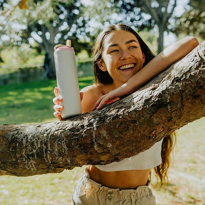 BOTTLE BOTTLE Insulated Water Bottle 24oz with Straw Lid and Handle for Sports Travel Gym Stainless Steel Water Bottles Double-Wall Vacuum Metal Leak Proof BPA-Free