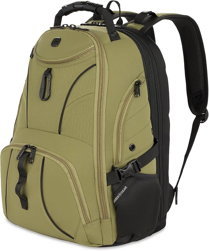 SwissGear 1900 Scansmart TSA 17 Laptop Backpack, Olive Branch, 19-Inch