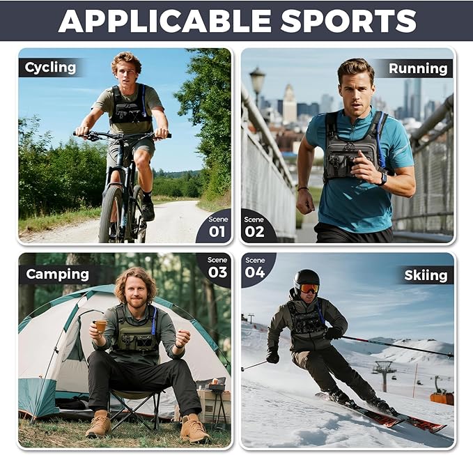 USA Original Patent Running Hydration Vest Backpack, Lightweight Chest Pack with 2.0L Water Bladder Bag Daypack for Hiking Running Cycling Race Marathon for Women Men