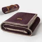 100% Wool Blanket, 62" x 86", Warm, Thick, Washable, Military Wool Blanket, Great for Camping, Outdoors, Sporting Events, Survival Kits, Plum