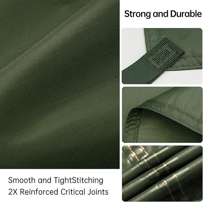 FREE SOLDIER Camping Tarp Waterproof Portable Multifunctional Outdoor Camping Traveling Awning Backpacking Shelter Rain Tarp (Dark Green 10×10.5ft)