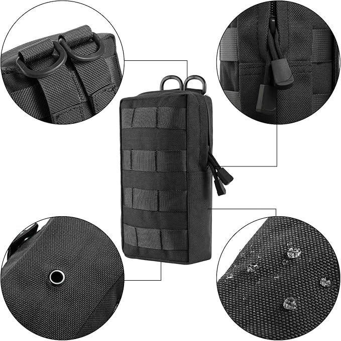 2 Pack Molle Pouches - Tactical Compact Water-Resistant EDC Pouch Bag Small Utility Pouch