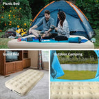 Twin Air Mattress with Fast Inflating Pump, Blow up Mattress of Wave Flocked Top, Durable Air Bed for Home, Camping & Guests 8in Bed Height – 500lb Weight Capacity