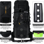 N NEVO RHINO Internal Frame Hiking Backpack 50/60/65/70/80L, Mountain Climbing Camping Backpack Daypack Waterproof Rain Cover