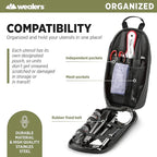 Camp Kitchen Cooking Utensil Set Travel Organizer Grill Accessories Portable Compact Gear for Backpacking BBQ Camping Hiking Travel Cookware Kit Water Resistant Case