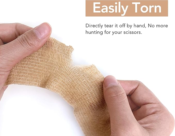 RISEN Cohesive Bandage 2” x 5 Yards, 6 Rolls, Self Adherent Wrap Medical Tape, Adhesive Flexible Breathable First Aid Gauze Ideal for Stretch Athletic