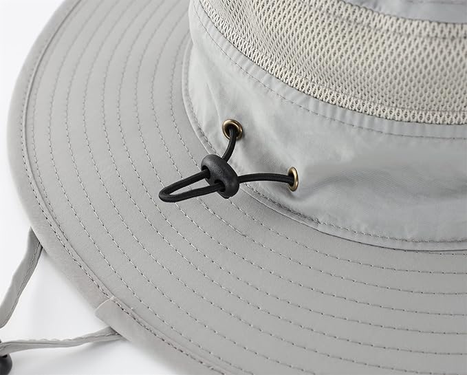 Connectyle Wide Brim Sun Hat for Men Breathable Cowboy Boonie Hat UPF 50+ Sun Protection Bucket Hat for Fishing Hiking