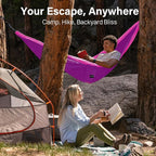 Kootek Camping Hammock, Portable Hammocks with Tree Straps & Attached Carry Bag, Camping Essentials Gear, Perfect for Outside Indoor Hiking Beach Backpack Travel