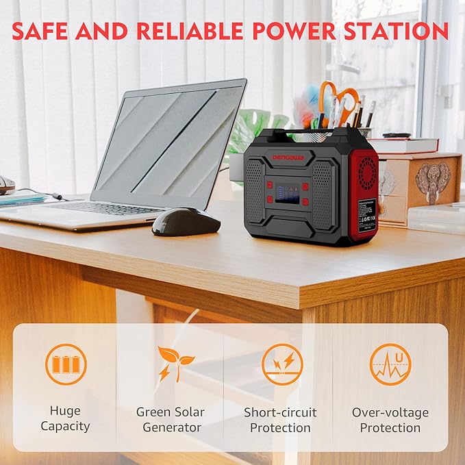 Power Bank with AC Outlet 250Wh, Solar Generator Power Bank, 300W Portable Power Station,110V Small Portable Generator for Home Use Camping Emergency Hunting Outdoor