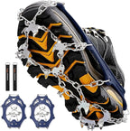 Crampons Ice Cleats Traction Snow Grips for Boots Shoes Women Men Anti Slip 19 Stainless Steel Spikes Safe Protect for Hiking Fishing Walking Climbing Mountaineering