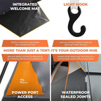 ArkTrek 6 Person Tents for Camping-Robust Family Camping Tent Cabin w Ground Sheet, Rainfly Cover, Powerport-Comfy Large Quick, Waterproof Pop up Camping Tent for Picnics Fishing Hiking