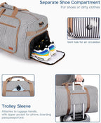 100L Travel Duffle Bag for Men, Urtala 32” Large Duffle Bag for Traveling with Shoe Compartment, Foldable Travel Duffel Bag Weekender Bag Gym Bag for Men Women Water & Tear Resistant (Stripe, 100L)