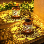 Pig Solar Lanterns Outdoor Waterproof Hanging Solar Lights Pig Gifts for Women Men Mom Metal Decorative LED Outdoor Lanterns for Patio, Lawn, Landscape, Garden Decor, Yard Decorations