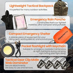Emergency Survival Kit with First Aid Gears and Supplies - EDC Go Bugout Bag - Get Home Backpack for Camping Outdoor - Tactical Military Molle Pouch Grade - Gift for Man Woman