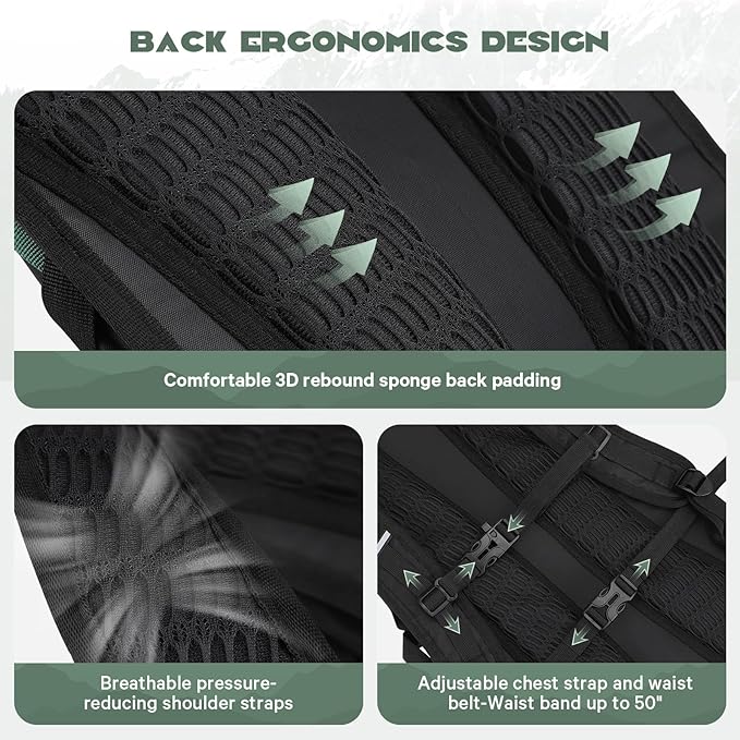 Maelstrom Hydration Hiking Backpack with 2L/3L Water Bladder, High Flow Bite Valve Camping Daypack Lightweight