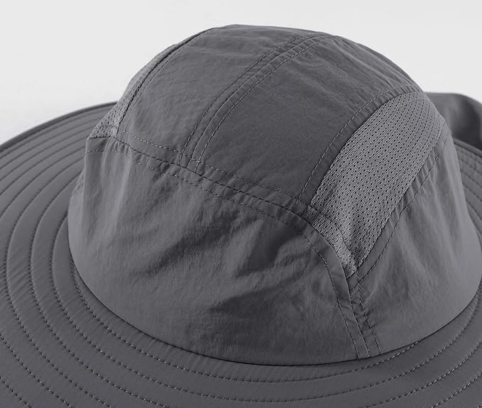 Home Prefer UPF 50+ Mens Wide Brim Fishing Hat with Neck Flap Sun Hat for Men Women Sun Protection Cap