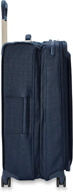 Briggs & Riley 29" Large Expandable Spinner - Checked Luggage for Travel, Suitcases with Wheels, Softside Rolling Bag for Men & Women, Self-Repairing Zipper - Baseline Collection, Navy