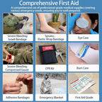 Premium First Aid Kit with Labelled Compartments, Emergency Survival Kit for Car, Home, Hiking and Travel – Compact Medical Kit for Roadside Emergencies, Outdoor Adventures, and Everyday Safety