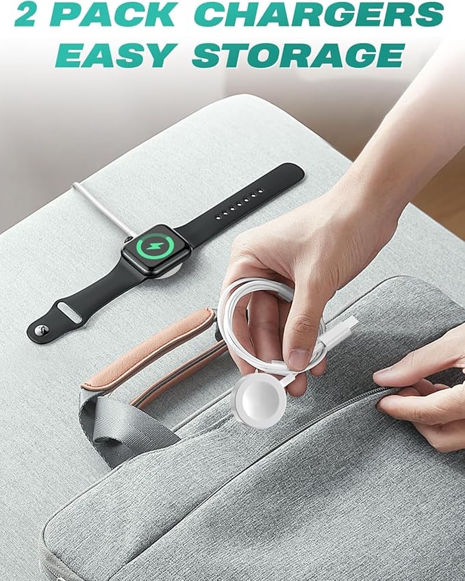 𝟐𝟎𝟐𝟔 𝐔𝐩𝐠𝐫𝐚𝐝𝐞𝐝 𝐔𝐒𝐁 𝐂 for Apple Watch Charger Magnetic iWatch Charger Accessories Wireless Portable Compatible with iWatch Series 11/10/9/8/7/6/SE/SE2/5/4/3/2/1 Ultra/SE-[3.3FT/2Pack]