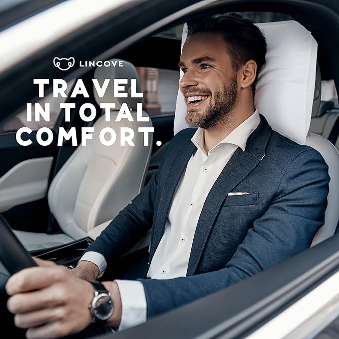 Lincove Canadian Down Feather Travel Pillow - Luxury Pillows to Support Head, Neck, While Sleeping on Airplanes, Cars, Hotels & Home - Comfortable Vacation Sleeping Essential, 13"x18"