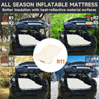 Air Mattress for Tesla Model Y Model 3 2017-2025, Self-Inflating 7" Thickened Camping Bed with Wireless Air Pump, Flocking Surface Portable Air Couch Mat, Model Y Accessories for Outdoor Camping