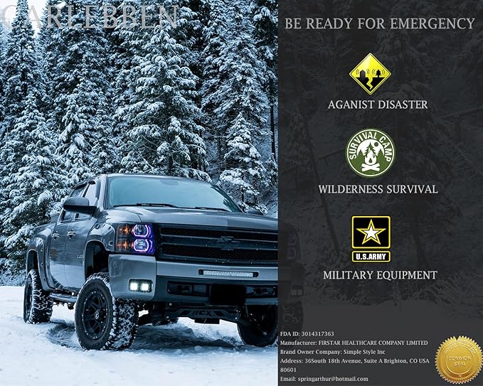 Carlebben Survival Kit Camping kit First Aid Kit Emergency Bugout Bag Gifts for Men Tactical Gear Accessories Molle Attachments Military