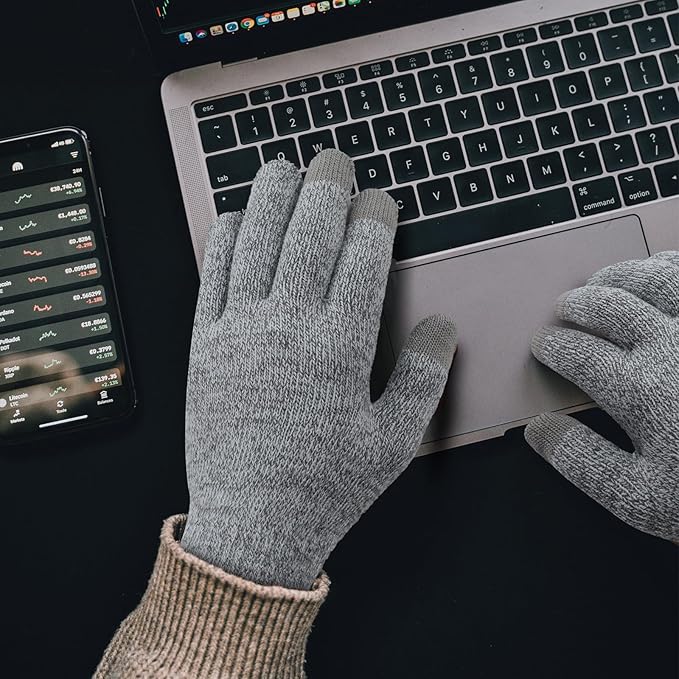 Achiou Winter Gloves, Glove for Men Women, Upgraded Touch Screen Texting Warm Running with Thermal Soft Knit Lining