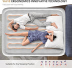DIVON Air Mattress Queen with Built in Pump,Blow Up Mattress with Wave Pattern in 3 Mins,18'' Quick Inflatable Mattress, Luxury Airbed for Home&Camping,Black,660lbs