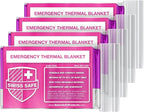 Swiss Safe 4 Pack Mylar Emergency Blankets for Survival - Compact & Insulated for Cold Weather - Designed for NASA, Outdoor, Running, Camping, Survival, First Aid Car Kit - Pink, 4 Pack