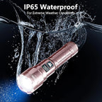 WdtPro LED Rechargeable Flashlight 2 Pack, Super Bright Zoomable 6000 Lumens Tactical Flashlight with LCD Digital Display, 3 Mode Waterproof Flash Light for Camping, Hunting & Home Emergency - Pink