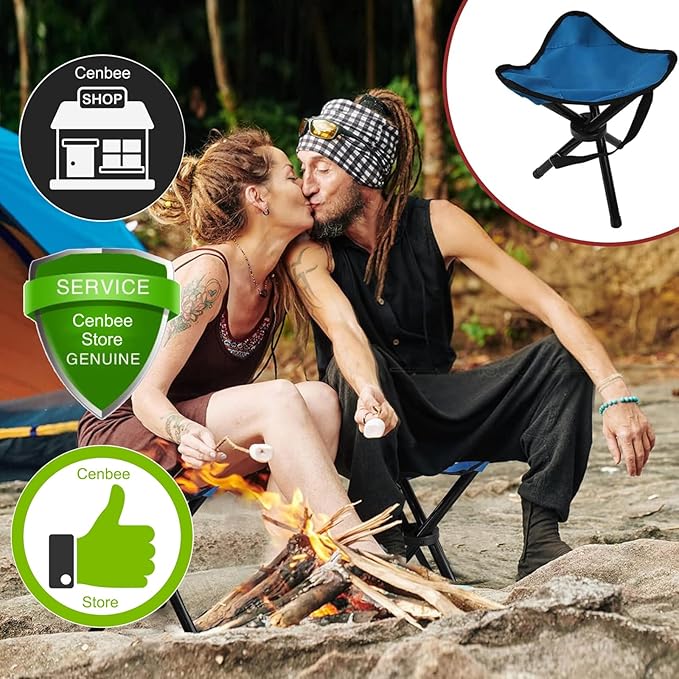 Travel Folding Camping Stool, (Sol·d by→Cenbee) Use Height 14" and Max Weight 300 lbs Outdoor Portable Party Chair Fishing Chair Seat for Camping Fishing Hiking Gardening and Beach Painting