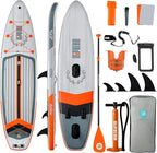 Niphean (Extra Large) Inflatable Paddle Board, SUP for 2+1 People/Family, Stand Up Paddle Board with (Beginner Friendly) StabilTrac Fin, Waterproof Phone Pouch, Paddle Boards for Adults, Gift Ideas