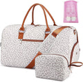 Duffle Bag for Travel, Weekender Bag with Shoe Compartment, Carry On Overnight Bag for Women with Toiletry Bag, Gym Bag with Wet Pocket, Hospital Bags for Labor and Delivery Beige