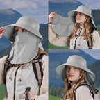 Sun Hat for Men Women with Neck Flap,UPF 50+ UV Protective Hiking Fishing Hats,Wide Brim Sun Hat for Women&Men