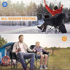 LILYPELLE Oversized Heated Camping Chair, Patio Lounge Chairs with 3 Heat Levels, Portable Folding Heated Chair Round Moon Saucer Folding Lawn Chair Outdoor Chair for Camping, Lounge Patio
