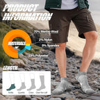 ANTSANG 6 Pairs Merino Wool Ankle Hiking Running Socks Compression Thick Cushion Breathable No Show Socks for Men Women