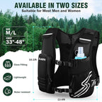 Running Vest for Women Men, Running Hydration Vest with 500ml Soft Flask & Touch-Screen Phone Pocket, Reflective Lightweight Hydration Backpack for Hiking with Adjustable Chest Waist Straps