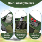 Oversized Camping Chair, Portable Folding Camping Chairs with Side Pocket, Cup Holder and Carry Bag, Heavy Duty Outdoor Camping Chairs for Adults, Fishing, Sports, Trip, up to 400lbs, Style 2