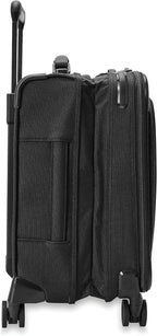 Briggs & Riley Compact 19" Carry-On Expandable Spinner - Carry On Luggage for Travel, Suitcases with Wheels, Softside Rolling Bag for Men & Women, Garment Panels - Baseline Collection, Black