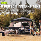 4/6/8 Person Instant Tent, Waterproof Pop Up Tents for Camping with Rainfly, 60 Seconds Easy Setup, Automatic Cabin Tent for Family Camping with Expandable Carry Bag & Upgraded Ventilation