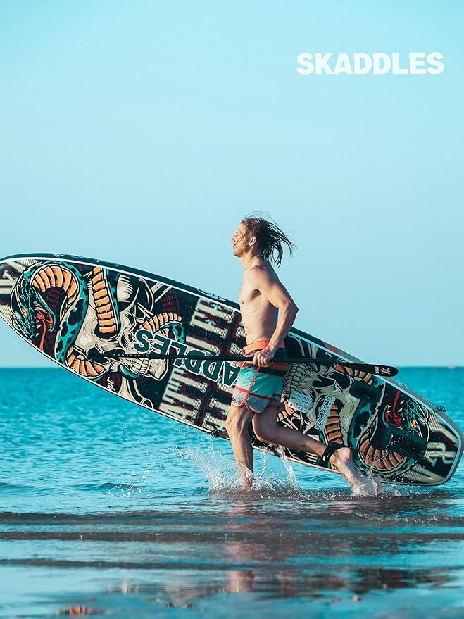 10’6’’ Portable Inflatable Stand Up Paddle Board (SUP) for Adults and Youth with Non-Slip Deck – Complete Accessories Kit, Perfect for Fishing, Yoga, Fitness & Family Fun