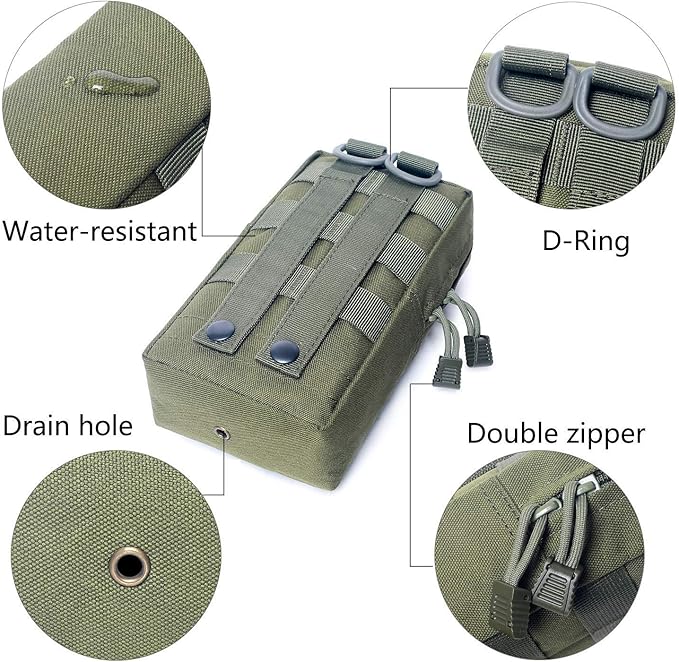 Tacticool 2 Pack Molle Pouches - Tactical Compact Water-Resistant EDC Pouch