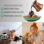Hakan Turkish Coffee Pot | Stove Top Water Boiler, Coffee Maker, Butter, Chocolate & Milk Warmer | Even and Quick Heat with Handcrafted Copper Material | Coffee Gifts Idea, 13.2 Oz (390 cc)