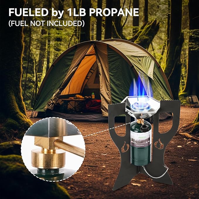 ONLYFIRE Portable Camping Stove with Storage Bag, Outdoor Propane Gas Stove for Picnic, Tailgating, Car Travel, Patio, RV Trip, Detachable Camp Stove GS354