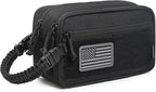 Tactical Toiletry Bag for Men Dry Wet Separate Dopp Kit Travel Hygiene Bag EDC Utility Tool Molle Pouch Mens Shaving Kit Travel shower Bags (Black)