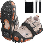 Ice Cleats Snow Traction Cleats for Boots and Shoes 28 Studs Ice Crampons for Walking on Snow and Ice Anti Slip Coershoe Rubber Ice Grippers Slip-on Stretch Footwaer