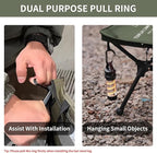 TENPLAY Portable Camping Stools for Adults Heavy Duty,Holds Up to 330lbs,18 Inch Oversized Folding Stools with All-in-One Seat & Carry Bag Design for Camping Outdoor Beach Travel Hiking Fishing Green